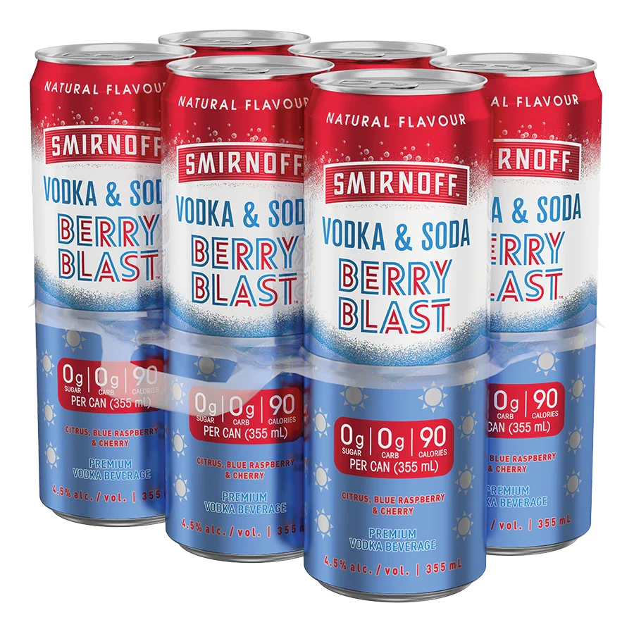 SMIRNOFF VODKA & SODA BERRY BLAST 355ML 6PK CAN @ Saskatoon [1038452]
