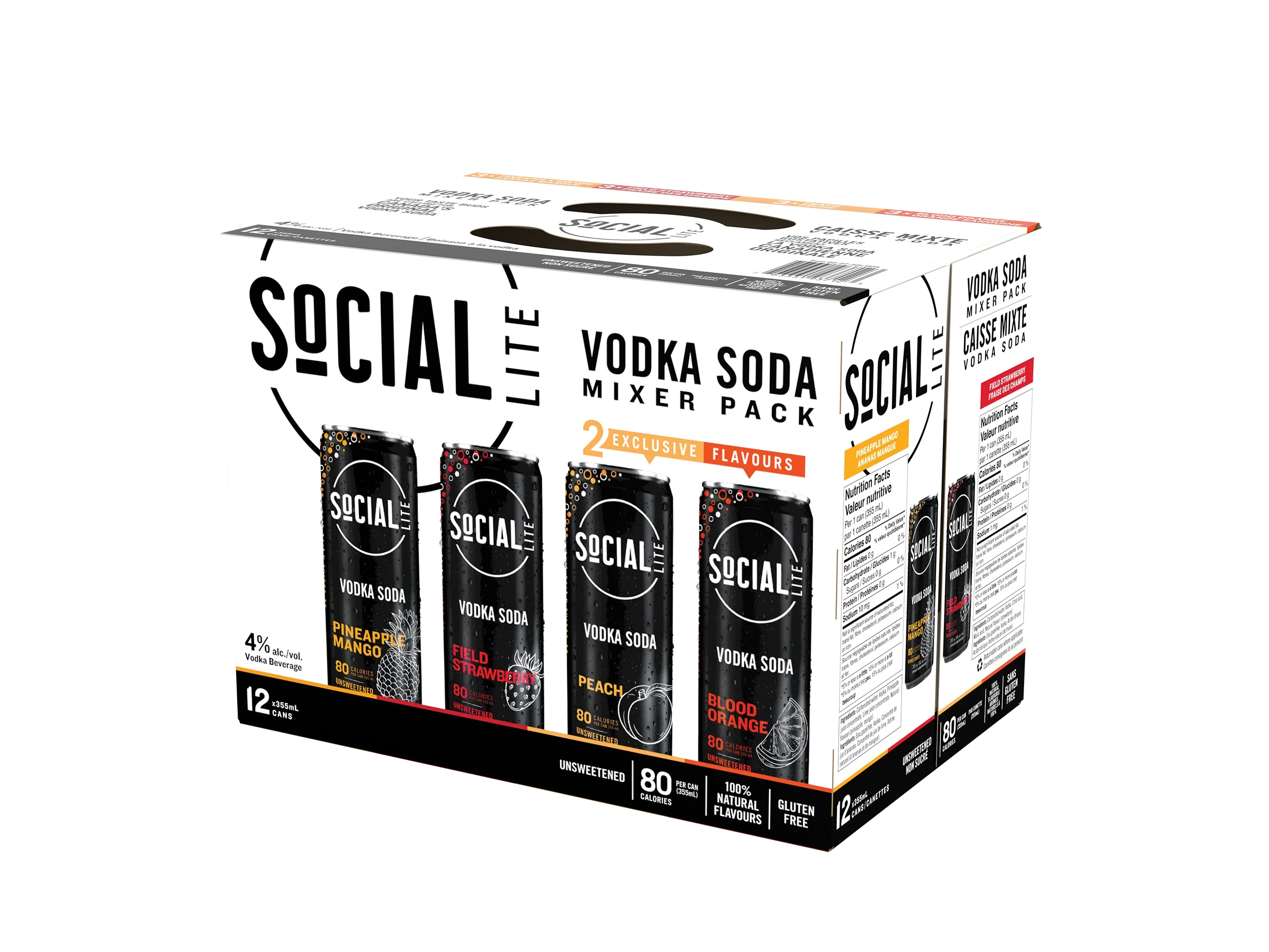 SOCIAL LITE VODKA SODA MIXER 355ML 12PK CAN @ MacTaggart [1008911]