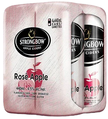 STRONGBOW CIDER ROSE 440ML 4PK CAN @ MacTaggart [1009210]