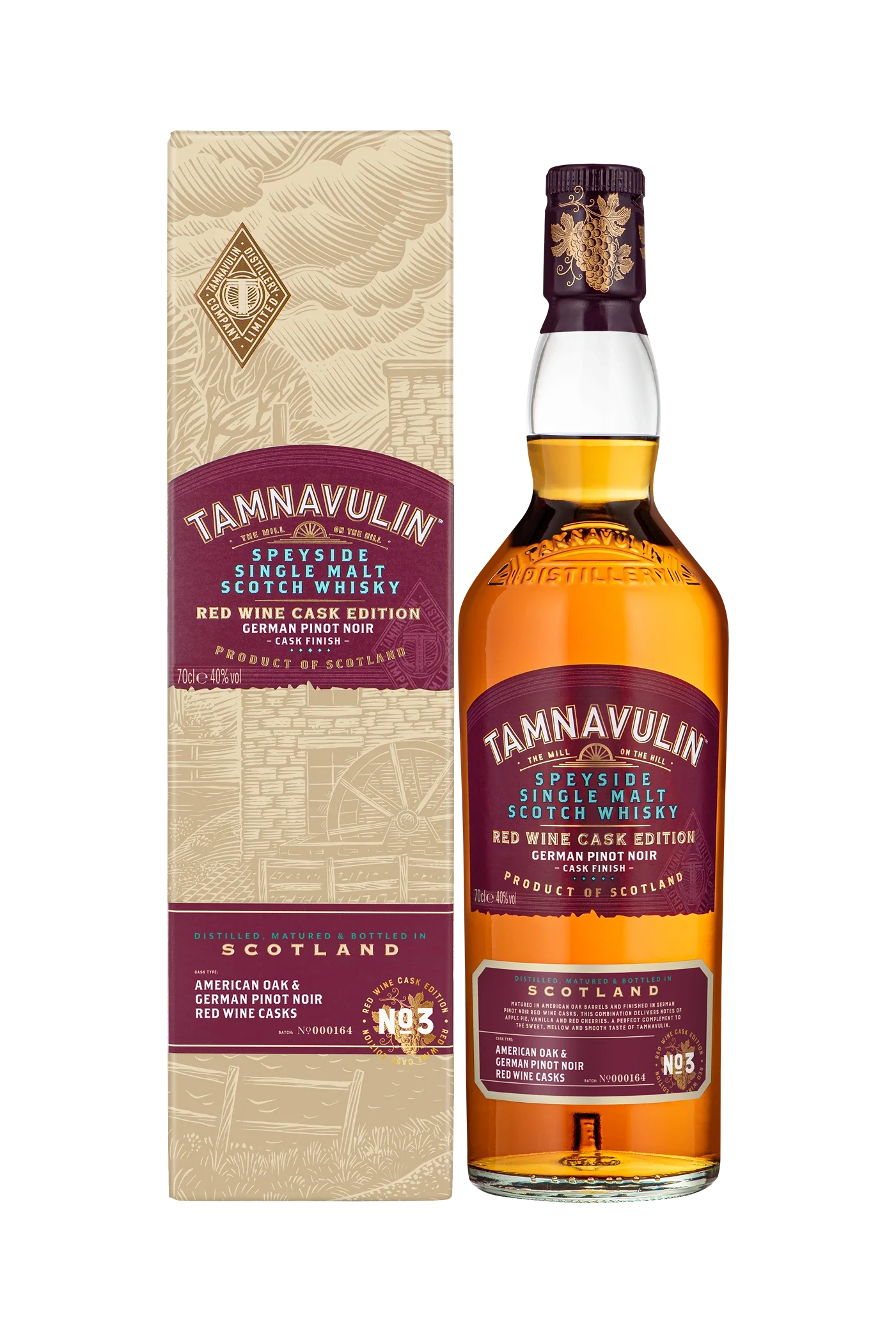 TAMNAVULIN RED WINE CASK PINOT NOIR SINGLE MALT SCOTCH 700ML @ Deerfoot Meadows [1039559]