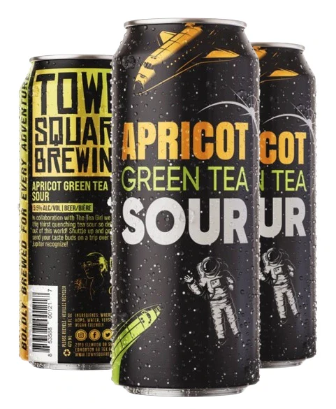 TOWN SQUARE APRICOT GREEN TEA SOUR 473ML 4PK CAN @ MacTaggart [1043897]