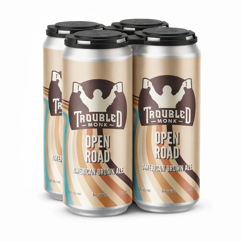 TROUBLED MONK OPEN ROAD AMERICAN BROWN ALE 473ML 4PK CAN @ Deerfoot City [1071939]