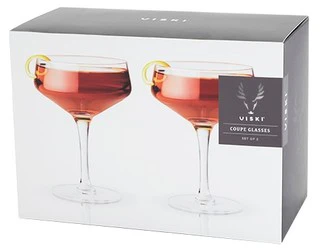 VISKI ANGLED CRYSTAL COUPE GLASSES @ Saskatoon [1005108]