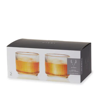 VISKI MERIDIAN STACKING TUMBLERS GOLD RIMMED 2PK @ Signal Hill [1061267]