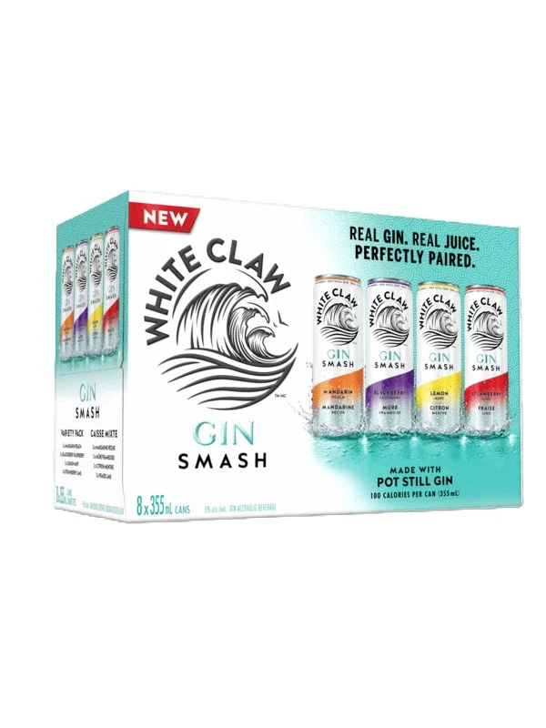 WHITE CLAW GIN SMASH VARIETY PACK 355ML 8PK CAN @ MacTaggart [1056595]