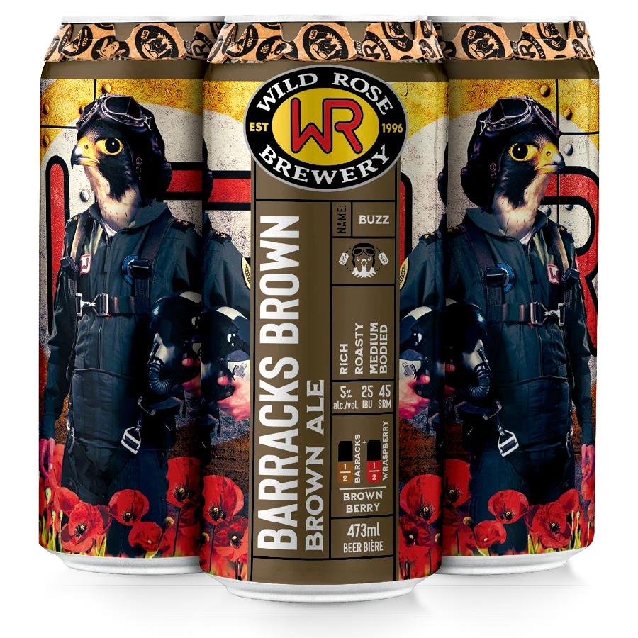 WILD ROSE BARRACKS BROWN ALE 473ML 4PK CAN @ Deerfoot Meadows [1007455]