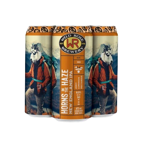 WILD ROSE HORNS IN THE HAZE NEIPA 473ML 4PK CAN @ Deerfoot Meadows [1051550]