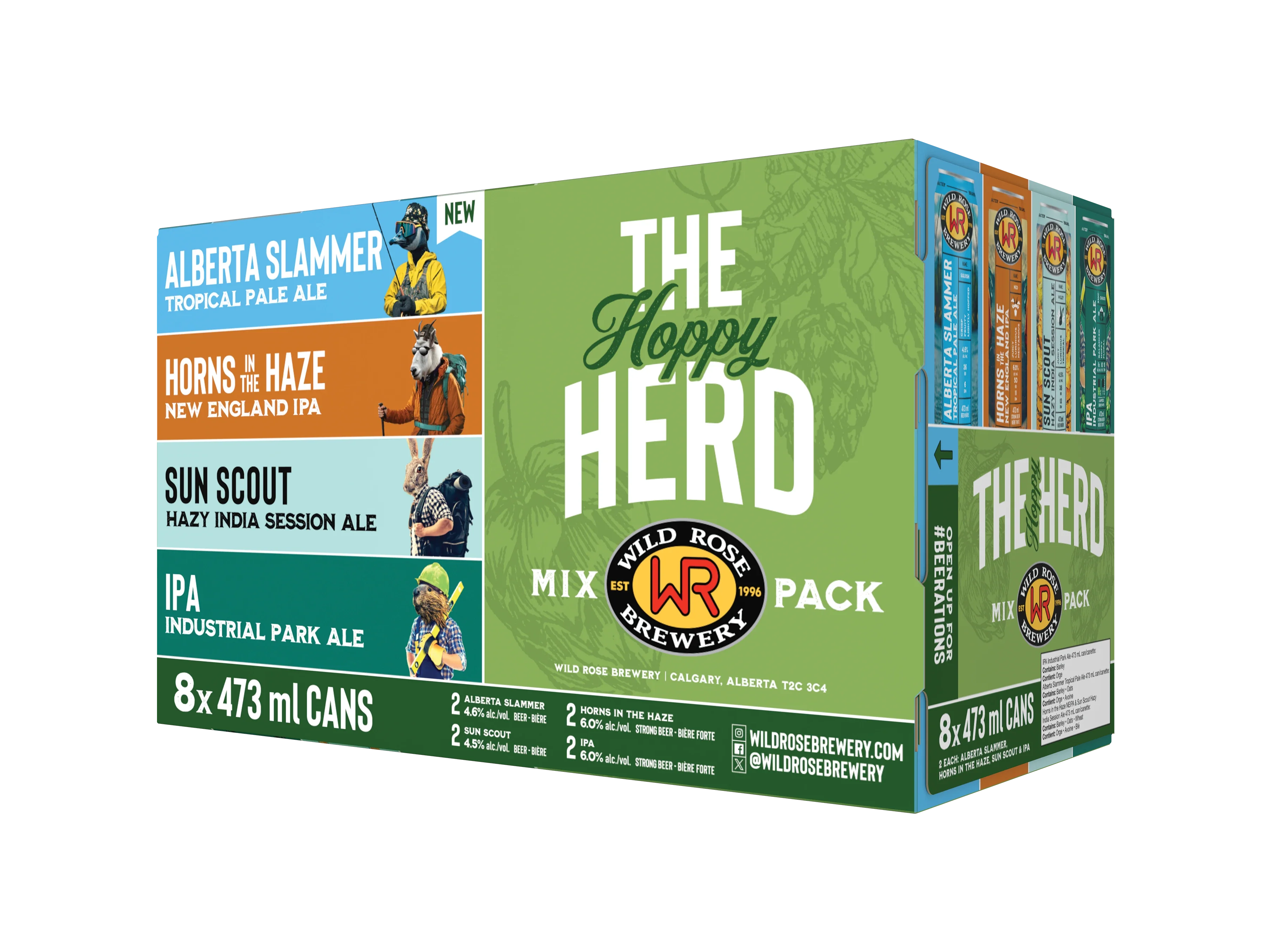 WILD ROSE THE HOPPY HERD MIX PACK 473ML 8PK CAN @ Deerfoot Meadows [1057010]