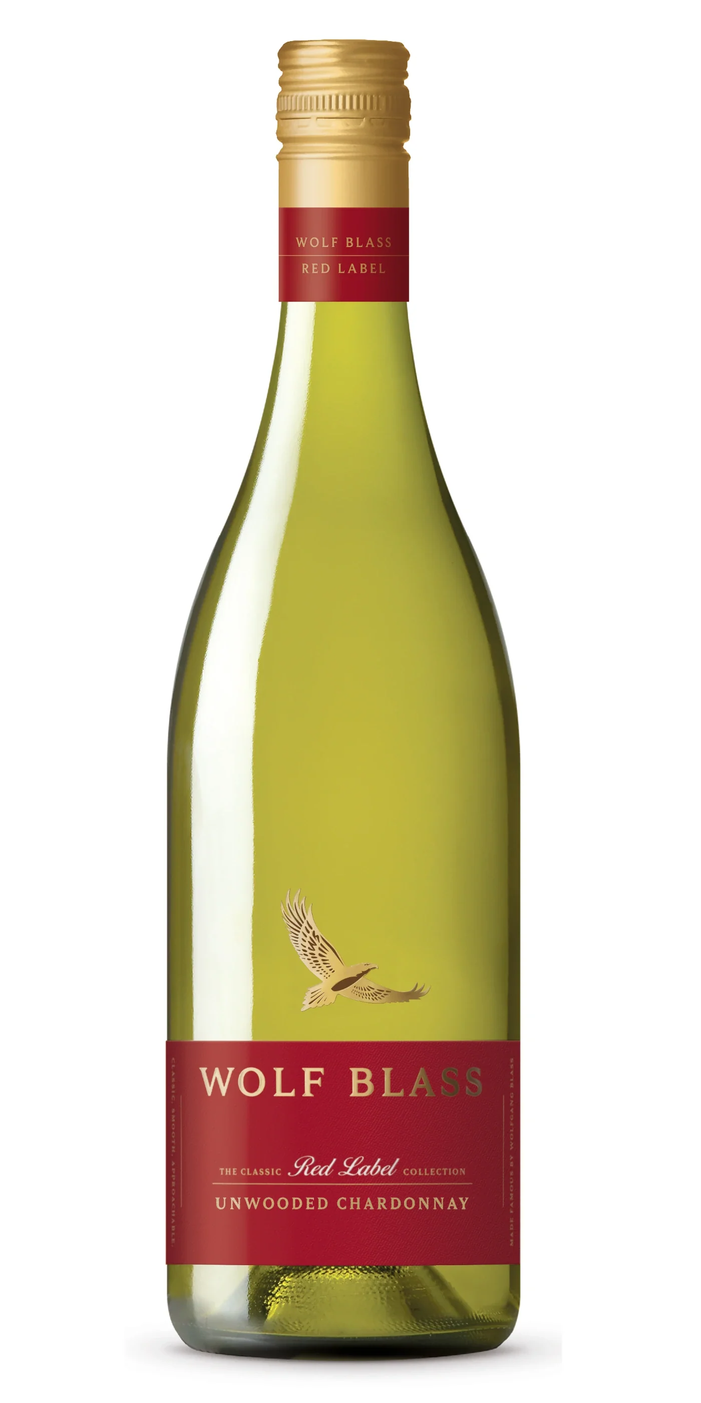 WOLF BLASS RED LABEL UNWOODED CHARDONNAY 750ML @ Deerfoot Meadows [1014451]